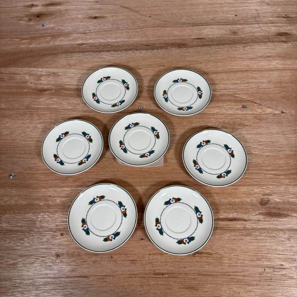Villeroy&Boch Hansi d'Alsace Saucers Vitro-Porcelaine Floral Set of 7 Luxembourg